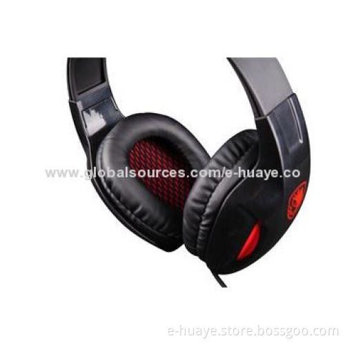 Wired Headset with 40mm Loudhailer Diameter, Glossy Painting, Soft Ear Pad, CE and RoHS